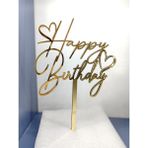 Happy Birthday Pleksi Pasta Süsü Gold