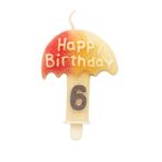 Happy Birthday Şemsiye Tasarımlı Rakam Mum – Doğum Günü Pastası İçin Dekoratif Pasta Mumu (6/7 / 8/9 Seçenekli) (6)