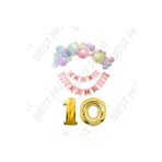 Happy Bırthday Yazılı Banner Makaron Balon Seti 10 Yaş Gold Set Doğum Günü