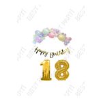 Happy Bırthday Yazılı Kaligrafi Banner Makaron Balon Seti 18 Yaş Gold Set Doğum Günü