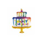 Happy Birthday Yazılı Pasta Şeklinde Folyo Balon