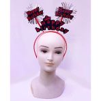 Happy Birthday Yazılı Püsküllü Neon Kırmızı Renk Doğum Günü Tacı 22X19 Cm (5433)