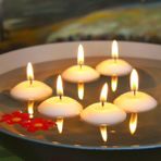 Happy Candle 8 adet Beyaz Yüzen Tea Light Mum mm06by-8