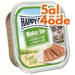Happy Cat Minkas Duo Tavuklu Ve Kuzu Etli Kedi Yaş Maması 100 Gr - 5 Al 4 Öde