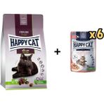 Happy Cat Sterilised Kuzu Kısırlaştırılmış Kedi Maması 4 kg + 6 Adet Happy Cat Somonlu Tahılsız Yetişkin Kedi Konservesi 85GR