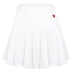 Happy Cherry Tenis eteği, çocuk, kız çocuk, pileli etek, okul üniforması, pileli etek, kısa, elastik mini etek, kareli etek, kadın, Stil B beyaz, 100-110