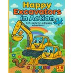 Happy Excavators in Action: Colorful Adventures with Friendly Excavators