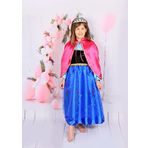 HAPPY KİDS Kız Çocuk Prenses Anna Kostümü Pelerinli Model Taç Hediyeli 3-10 Yaş Arası 9-10 Yaş mavi