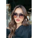 happy line Degrage cam çizgili çerçeveli oval güneş gözlüğü
