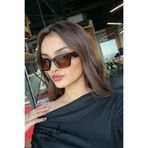 happy line Kahverengi prad model kare güneş gözlüğü - ÖZEL DERİ KILIF VE SİLME BEZİ HEDİYELİ