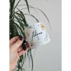 Happy Mountains Isme Özel Kişiye Özel Sarı Baskılı Porselen Çiçek ve Yaprak Desenli T Kupa Bardak Latte Fincanı - 180 ml - Renkli
