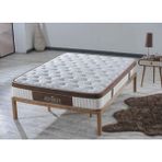 Happy Night Everest Full Ortopedik Visco & Pocket Yaylı Konfor Yatak - 90 x 190 cm - Beyaz - Kahve