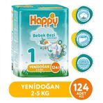Happy No:1 Yenidoğan 124 Adet Bebek Bezi