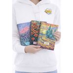 Happy Notes A5 Spiralli Karton Kapak Çizgili Okul Defteri 80 yaprak 3'lü Set - Ders Programlı van gogh defter