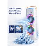 Happy Owl Şarjlı Mini Klima - Buzlu Vantilatör – RGB LED Işıklı, Uzaktan Kumandalı, Su ve Buz Etkili Serinletici Fan | Güçlü Spiral Kanat, Sessiz Motor, Uzun Menzilli Rüzgar, 2 Yıl Garanti