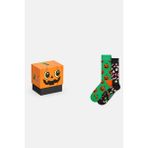 Happy Socks - Erkek Çok Renkli Cadılar Bayramı Desenli Pamuklu 2’li Çorap Seti - 41 - 46