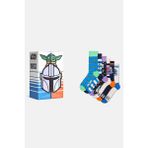 Happy Socks - Erkek Çok Renkli Star Wars Mandalorian Temalı 6\'lı Çorap Hediye Seti - 41 - 46