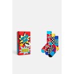 Happy Socks - Erkek Çok Renkli Süper Baba Temalı Pamuklu 3’lü Çorap Seti - 41 - 46