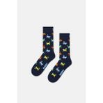 Happy Socks - Erkek Lacivert Yavru Kedi Desenli Pamuklu Çorap - 41 - 46 - 166-Lacivert