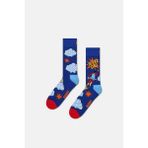 Happy Socks - Erkek Mavi Baba Temalı Pamuklu Çorap - 41 - 46 - 04G-Mavi