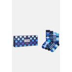Happy Socks - Erkek Mavi Karışık Desenli Pamuklu 4’lü Çorap Seti - 41 - 46 - 04G-Mavi