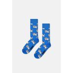 Happy Socks - Erkek Mavi Köpek Desenli Pamuklu Çorap - 41 - 46 - 04G-Mavi