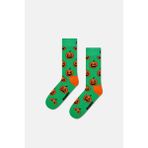 Happy Socks - Erkek Yeşil Balkabağı Desenli Pamuklu Çorap - 41 - 46 - 01-Yeşil