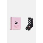 Happy Socks - Kadın Siyah Kuğu Desenli Pamuklu 2’li Çorap Seti - 36 - 40