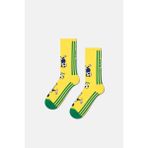 Happy Socks - Sarı Dünya Kupası Brezilya Temalı Sneaker Çorap - 41 - 46 - 02-Sarı