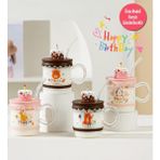 Happy Tasarımlı Silikon Kapaklı Pipetli Cam Kupa - 1 Adet - 450 ml