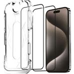 Happy Trend iPhone 15 Pro Max Uyumlu Hizalama Aparatlı Koruyucu Cam Takılırken Camın Altında Kesinlikle Toz Bırakmayan Tam Koruma Sağlayan Pürüzsüz Lazer Kesim Premium Ekran Koruyucu Kırılmaz Cam