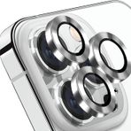 Happy Trend iPhone 15 Pro/iPhone 15 ProMax Kamera Camı Lens Koruyucu Halka Set - Gümüş Silver