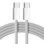 Happy Trend Örgülü Type-C Şarj Kablosu iPhone 15/16/17 Serisi Tüm Modellere Uyumlu Type-C to Type-C Örme Şarj Kablosu