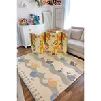 Happy Twins Safari Whales Katlanabilir Çift Taraflı Oyun Matı 180X200X1CM - 180 x 200 x 1 cm - Renkli