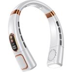 Happy World Shopping 5 Hız Fan USB Şarj Taşınabilir Dijital Ekran Soğutucu Işık Asılı Boyun Fan Sessiz Fan Klima (Yurt Dışından) - Beyaz