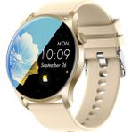 Happy World Shopping Yuvarlak Kadın Akıllı Izle KC08 Tam Dokunmatik Ekran 1.3 Inç Spor Spor Saat Su Geçirmez Kadın Kol Saati Erkekler Için Android Ios Telefon (Yurt Dışından) - 41 - 45 mm - Altın