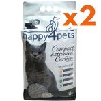 Happy4pets Aktif Karbon Doğal Topaklanan 2x10 lt Kedi Kumu