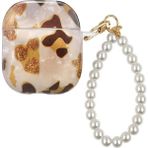 HappyCase 1 ve 2. Nesil Uyumlu Incili Leoparlı Kulaklık Koruyucu Kılıf - Krem