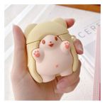 HappyCase Air Pods 1 ve 2. Nesil Uyumlu Kulaklık Koruyucu 3D Silikon Kılıf Domuzcuk - Renkli