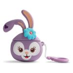 HappyCase Air Pods 1 ve 2. Nesil Uyumlu Kulaklık Koruyucu 3D Silikon Kılıf Tavşan Judy - Renkli