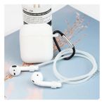 HappyCase Air Pods 1 ve 2. Nesil Uyumlu Silikon Kulaklık Kılıfı ve Askı Aparat 2 Li Set - Buzlu Beyaz