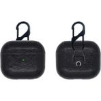 HappyCase Airpods 3. Nesil Kulaklık Kılıfı Koruma Pu Deri Kılıf Siyah