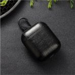 HappyCase Apple Airpods 360 Koruyucu Siyah Lüx Deri Kılıf 1 2 Nesil Uyumlu - Koyu Siyah