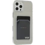 HappyCase Apple iPhone 12 Pro Max Kılıf Kartlıklı Şeffaf Kart Koymalı Silikon Yumuşak Kapak Kılıf- Şeffaf