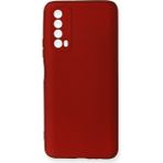 HappyCase Huawei P Smart 2021 Kılıf Yumuşak Silikon Kılıf - Bordo