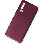 HappyCase Huawei P Smart 2021 Kılıf Yumuşak Silikon Kılıf - Mürdüm