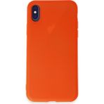 HappyCase iPhone x Kılıf Yumuşak Silikon Kılıf - Parlak Turuncu