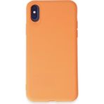 HappyCase iPhone x Kılıf Yumuşak Silikon Kılıf - Turuncu