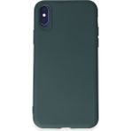 HappyCase iPhone Xs Kılıf Yumuşak Silikon Kılıf - Koyu Yeşil