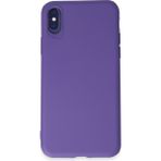 HappyCase iPhone Xs Kılıf Yumuşak Silikon Kılıf - Mor